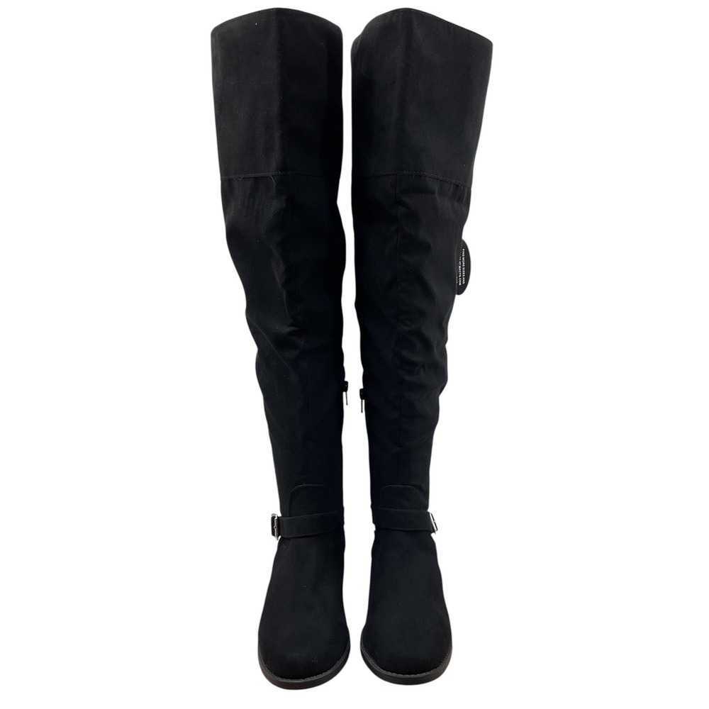 Sun + Stone Anyaa Black Over The Knee Wide Calf Boots Womens 7.5M F42199 - Picture 4 of 9